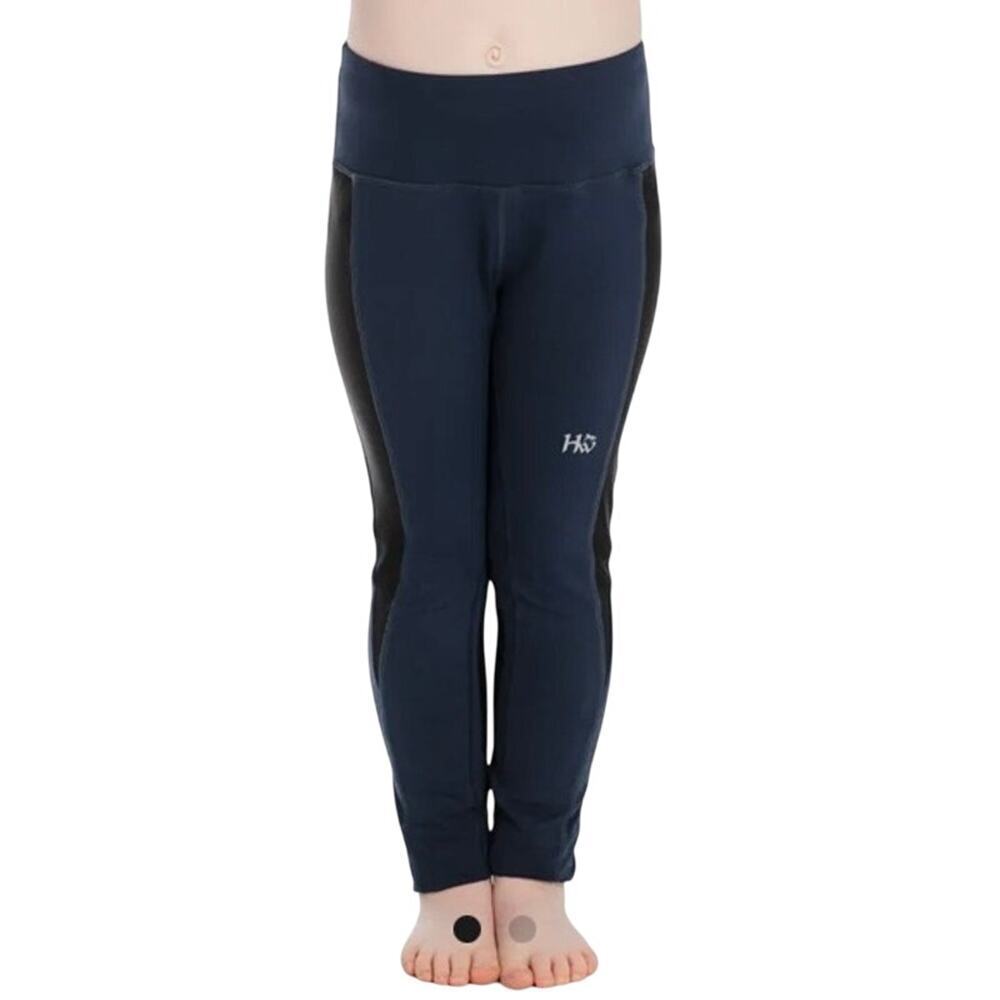 Horseware Ireland Sz Kids 7/8 YR Riding Tights Leggings Navy Black Stretchy